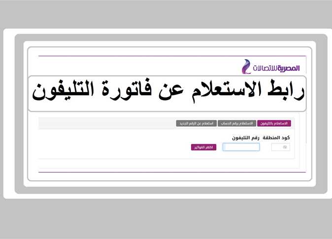 الاستعلام عن فاتورة التليفون الارضي WE لشهر يوليو 2023 عبر الموقع الرسمي billing.te.eg