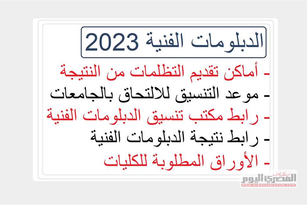 تقديم تظلمات نتيجة الدبلومات الفنية 2023 والرسوم المطلوبة على كل مادة دراسية fany.emis.gov.eg