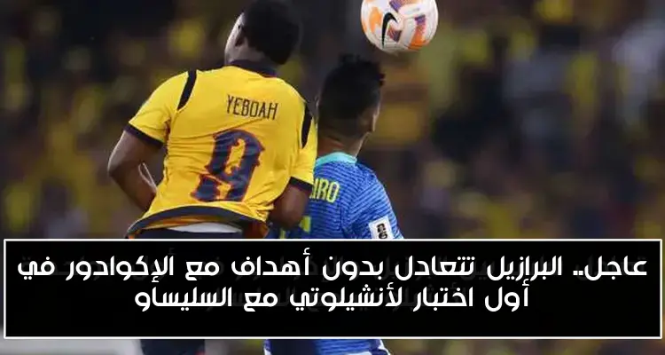 عاجل.. البرازيل تتعادل بدون أهداف مع الإكوادور في أول اختبار لأنشيلوتي مع السليساو